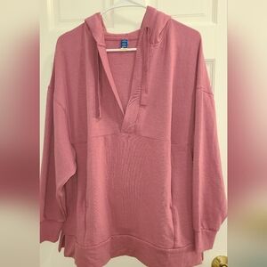 Old Navy Pink Terry Hoodie with Brushed Interior